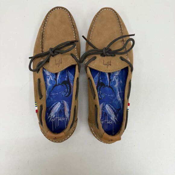 Guy Harvey Starboard Leather Slip On Boat Shoe Loafers Mens size 9 - Picture 4 of 8
